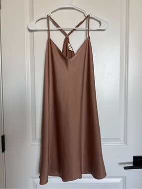 Macy’s State of Day Crepe de Chine Chemise - Natural Umber